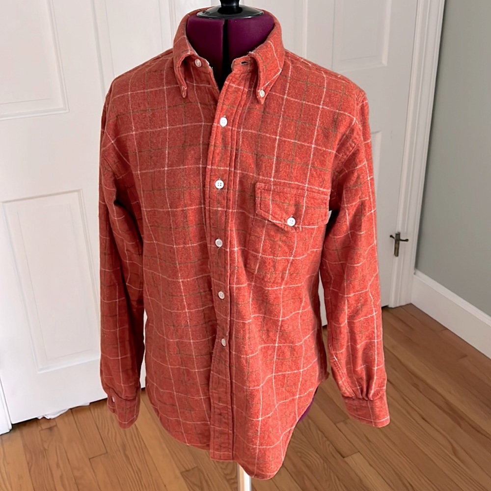 Vintage 1950s Washable Wool Button Down Shirt Wolverine “superb wool blend”